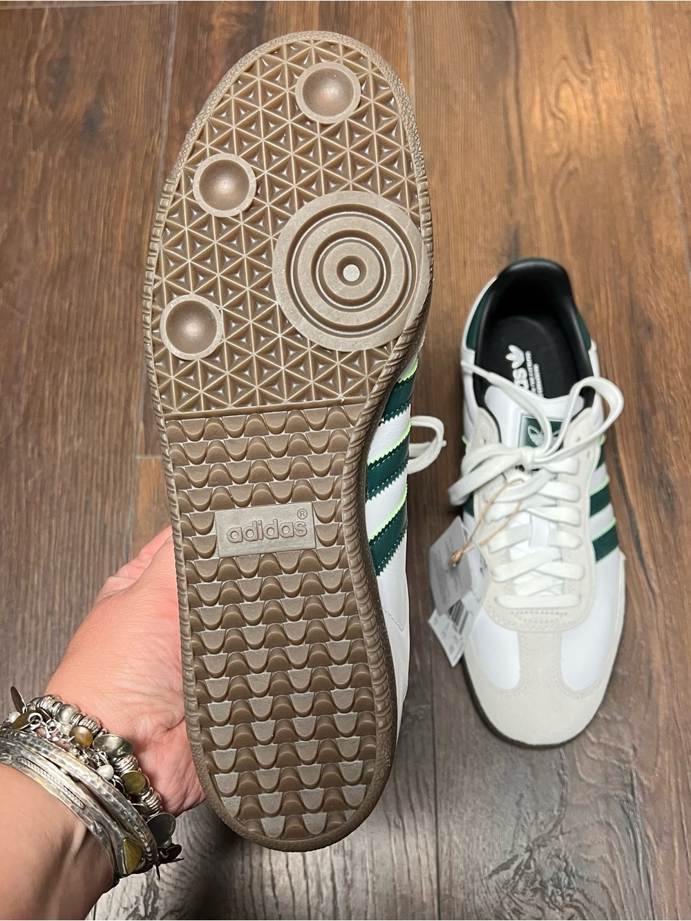 🆕 adidas Samba ADV Leather Sneakers in White, Green & Gum Men’s NWT SZ 9.5 - Picture 7 of 9